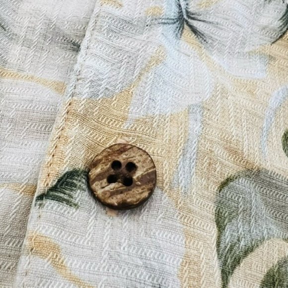 Banana Cabana Shirt Men's Large‎ Silk Yellow Tropical Hawaiian Short Sleeve BOHO - Picture 12 of 12